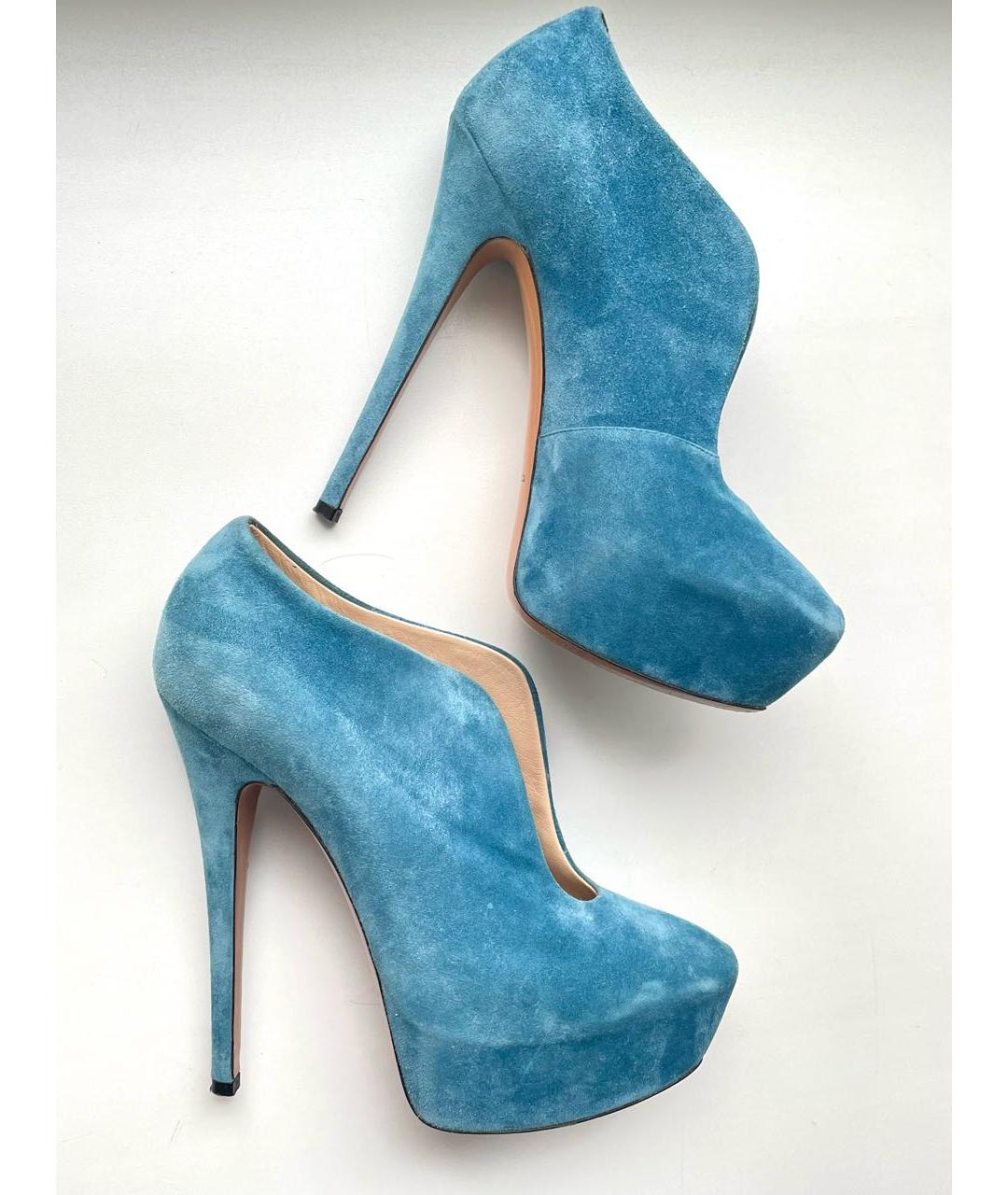 CASADEI Голубые замшевые туфли, фото 2