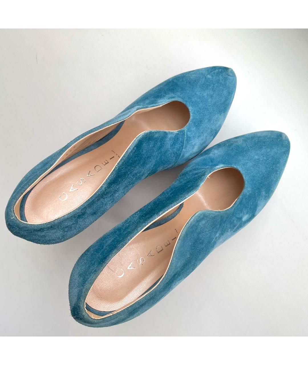 CASADEI Голубые замшевые туфли, фото 7