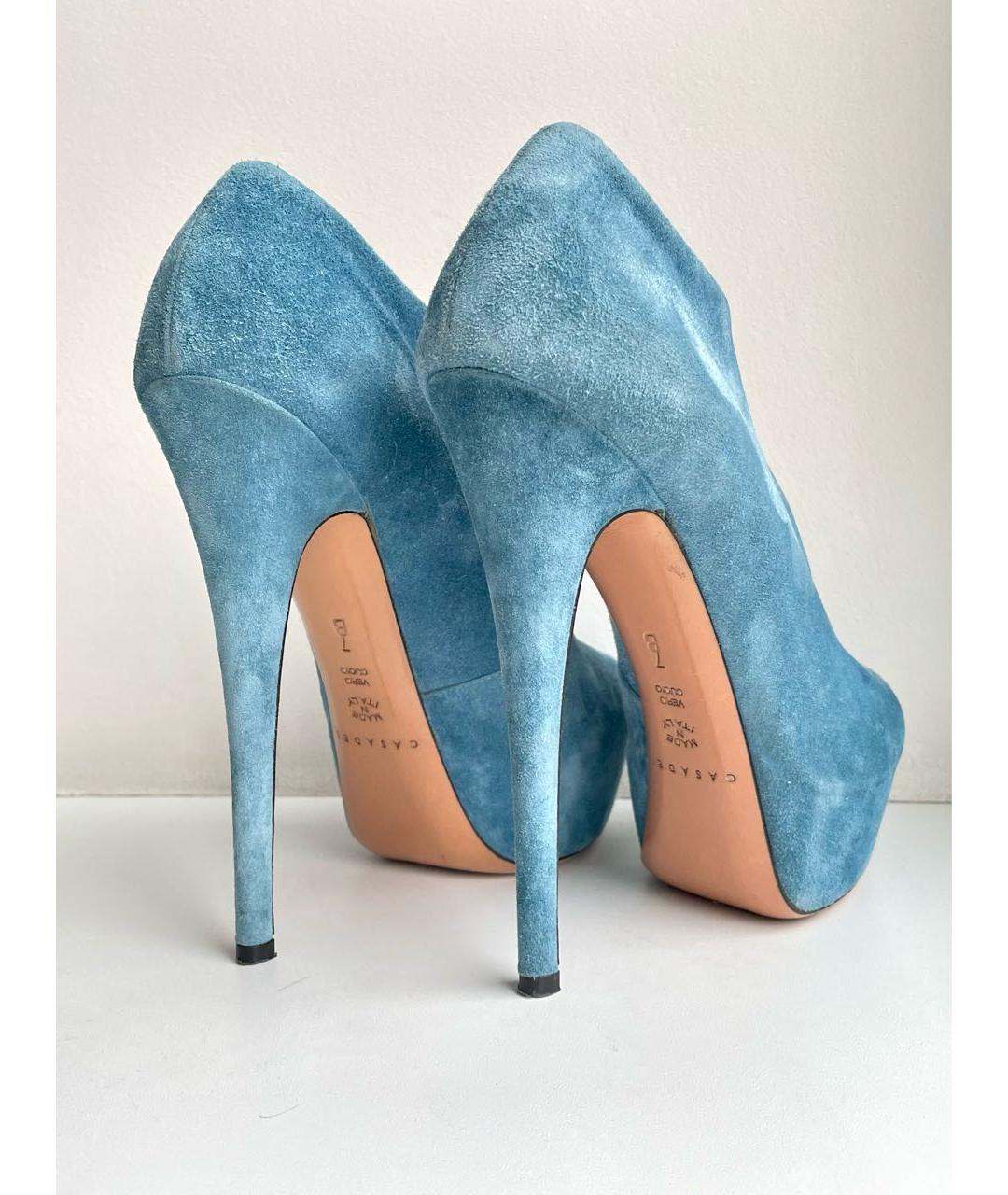 CASADEI Голубые замшевые туфли, фото 4