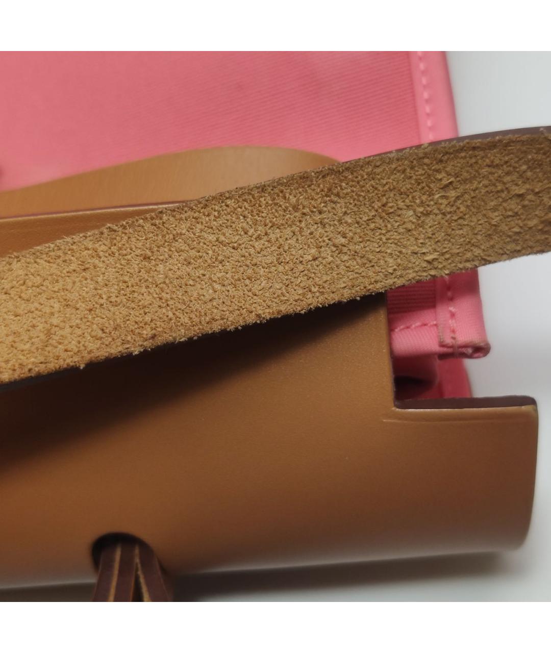 HERMES Коралловая тканевая сумка через плечо, фото 8