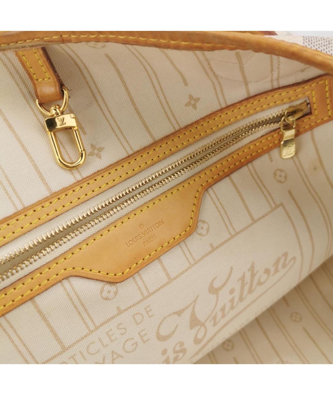 LOUIS VUITTON Бежевая кожаная сумка тоут, фото 8