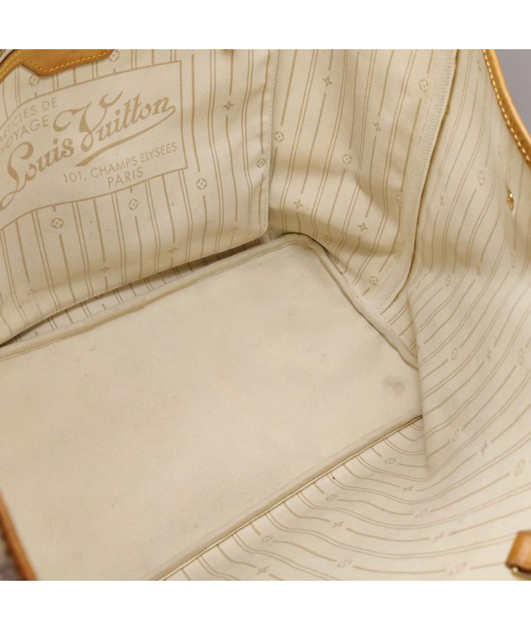 LOUIS VUITTON Бежевая кожаная сумка тоут, фото 7