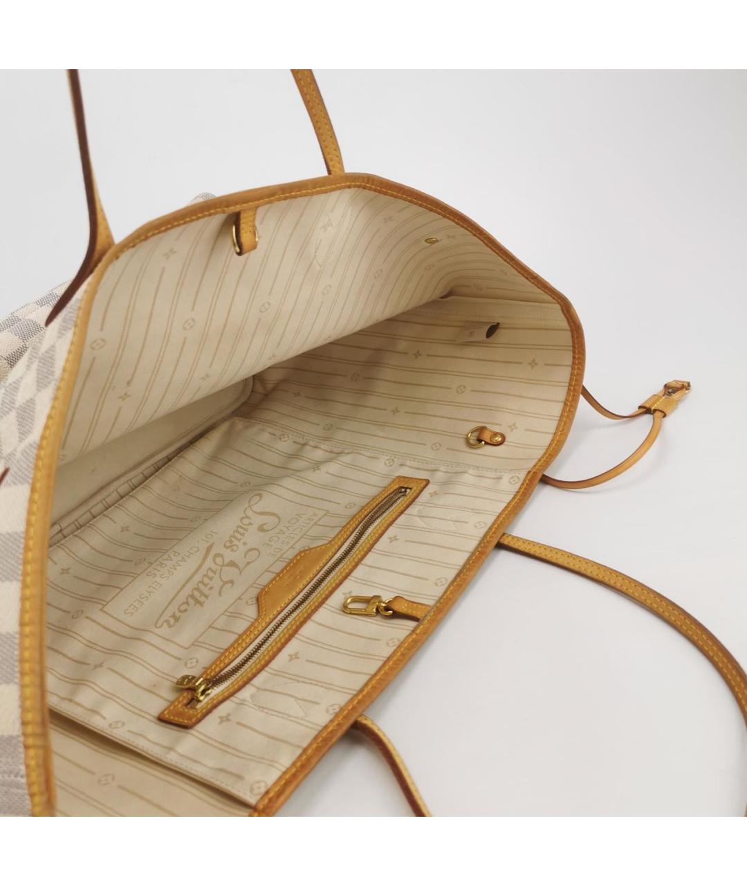 LOUIS VUITTON Бежевая кожаная сумка тоут, фото 6