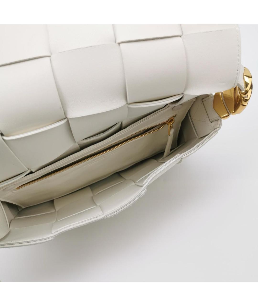 BOTTEGA VENETA Белая кожаная сумка через плечо, фото 6