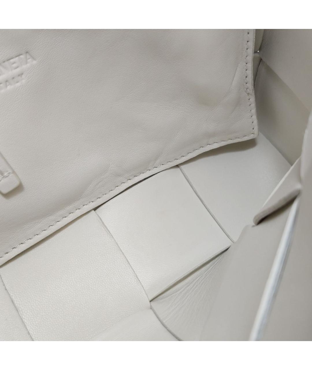 BOTTEGA VENETA Белая кожаная сумка через плечо, фото 7