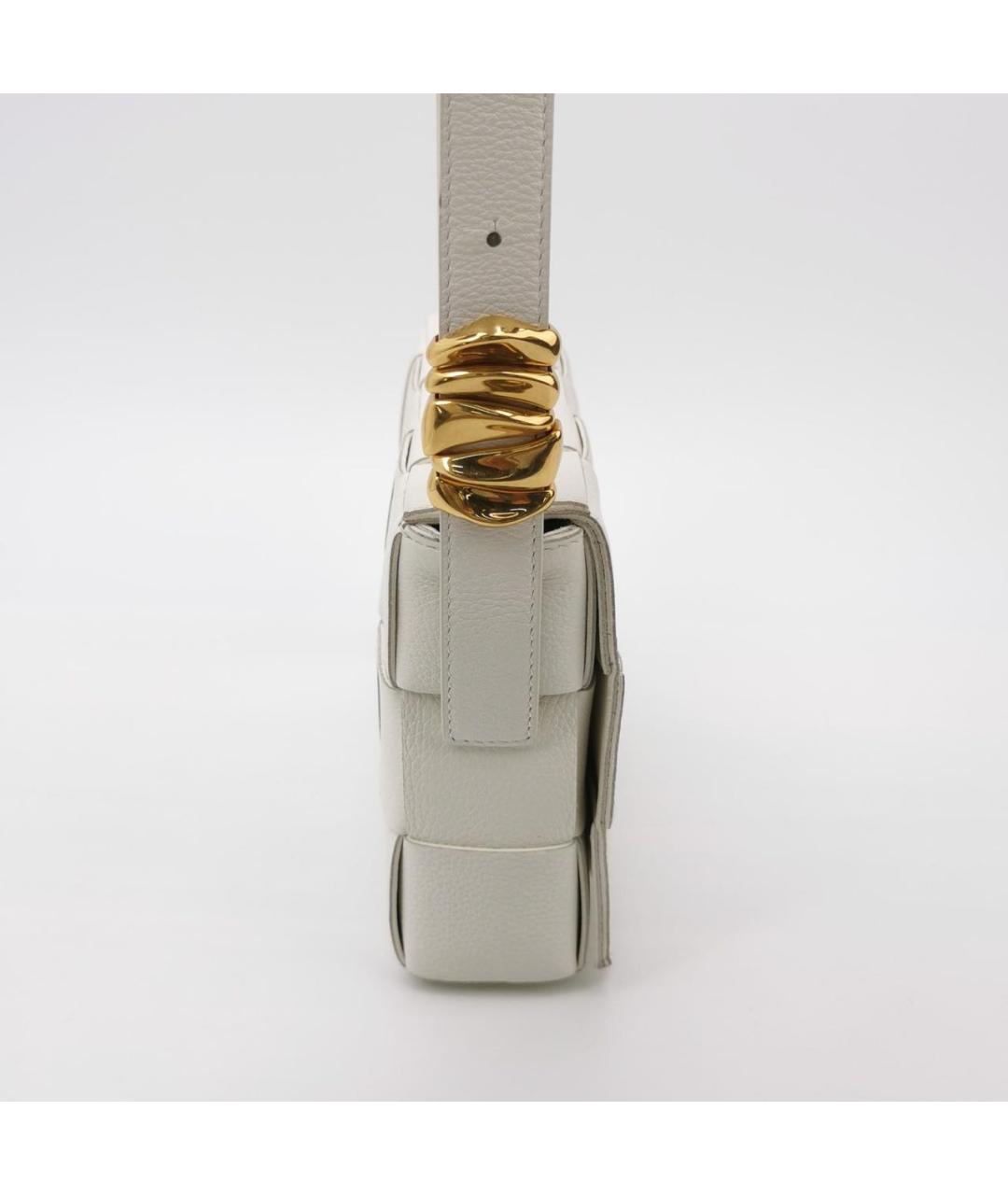 BOTTEGA VENETA Белая кожаная сумка через плечо, фото 3