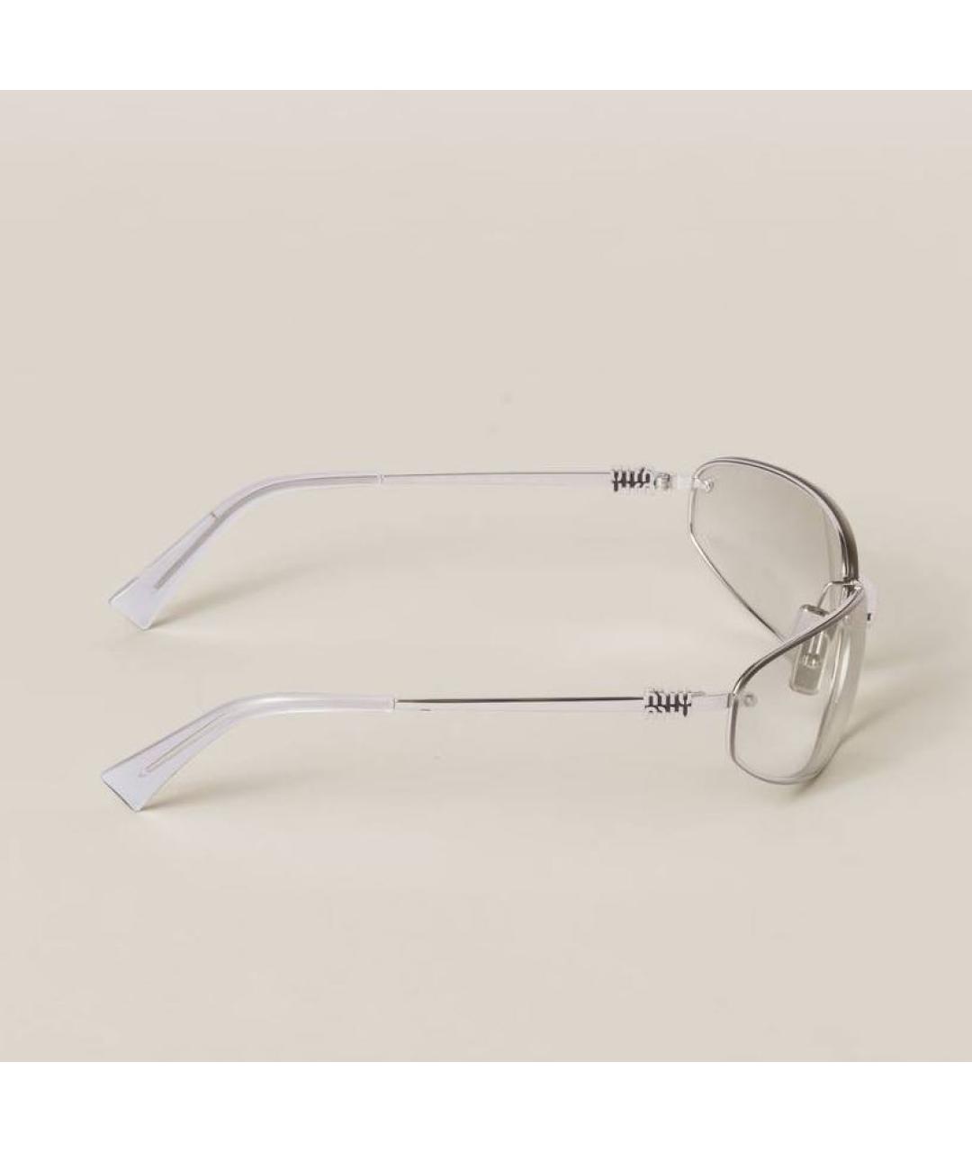 MIU MIU Серебряные металлические солнцезащитные очки, фото 4