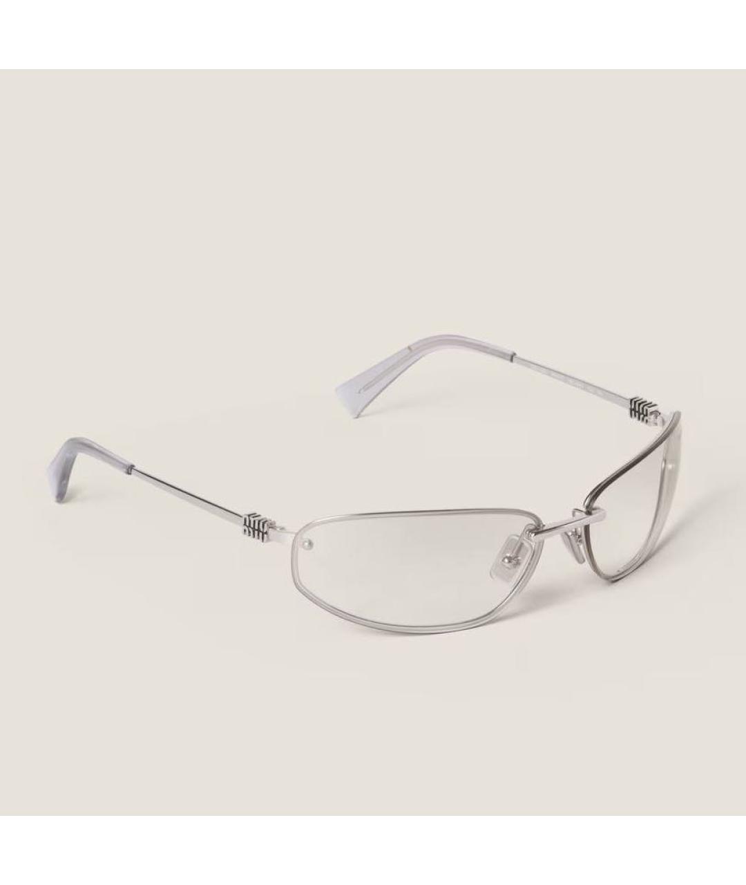 MIU MIU Серебряные металлические солнцезащитные очки, фото 7