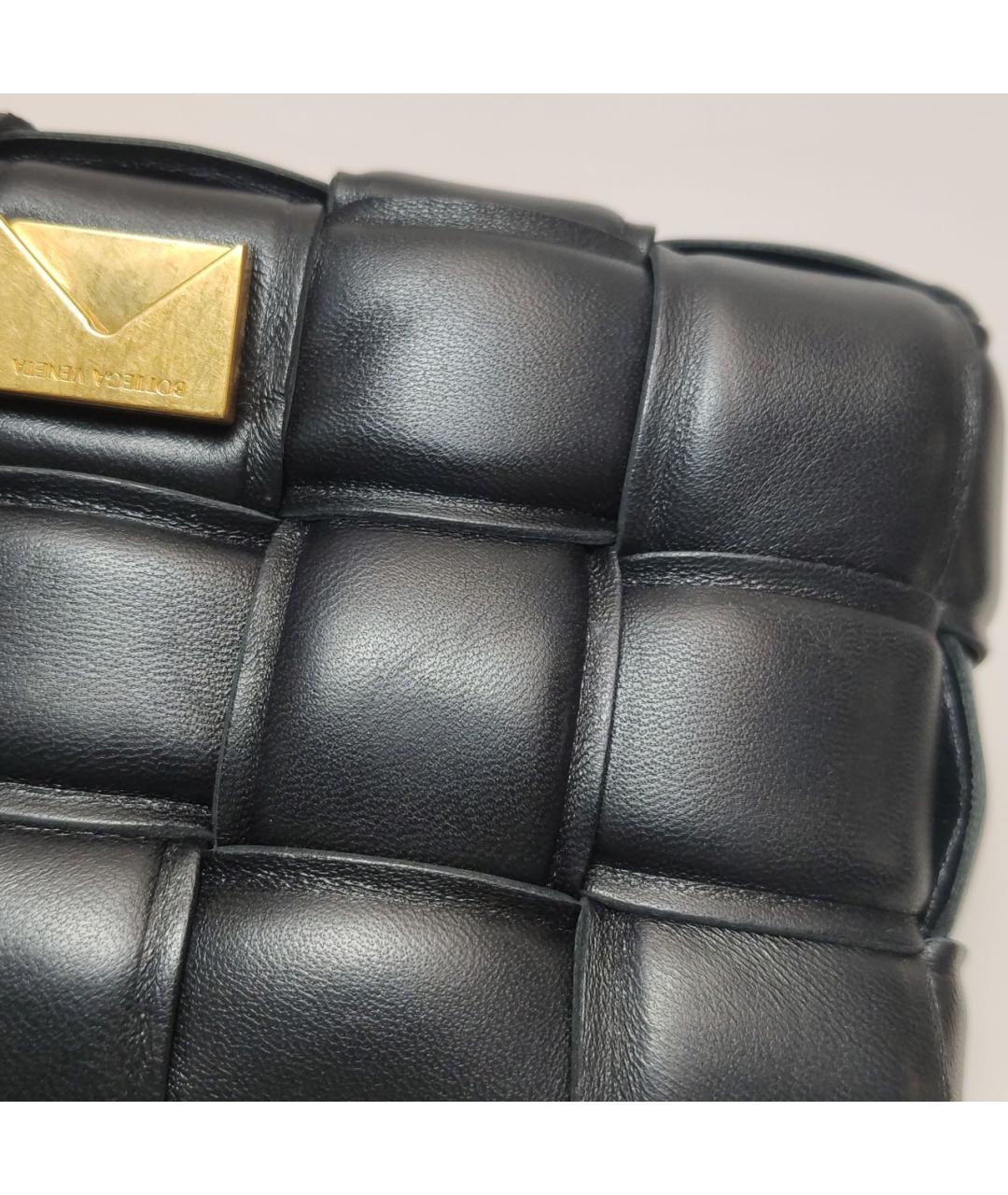 BOTTEGA VENETA Черная кожаная сумка через плечо, фото 8