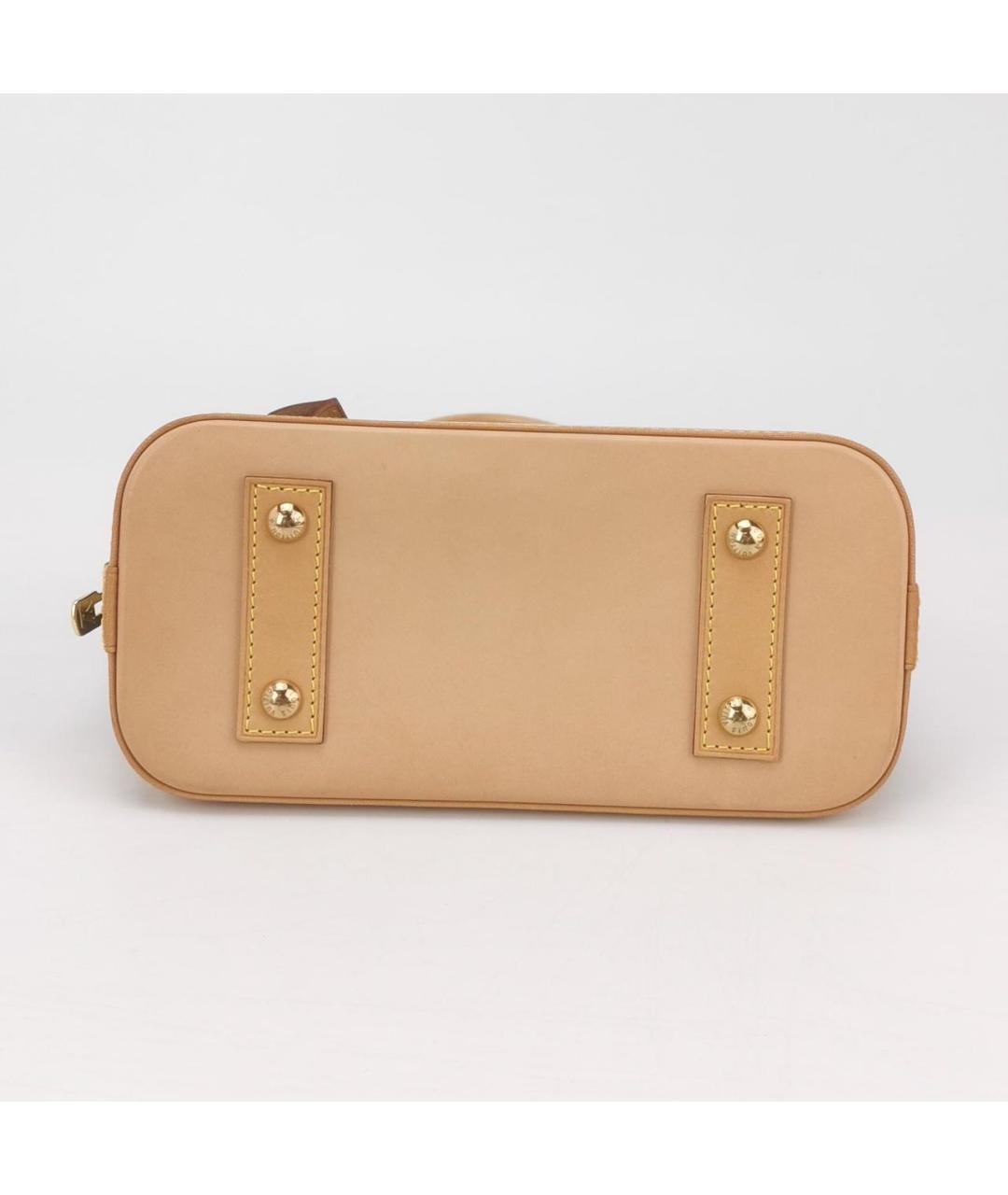 LOUIS VUITTON Коричневая кожаная сумка с короткими ручками, фото 5