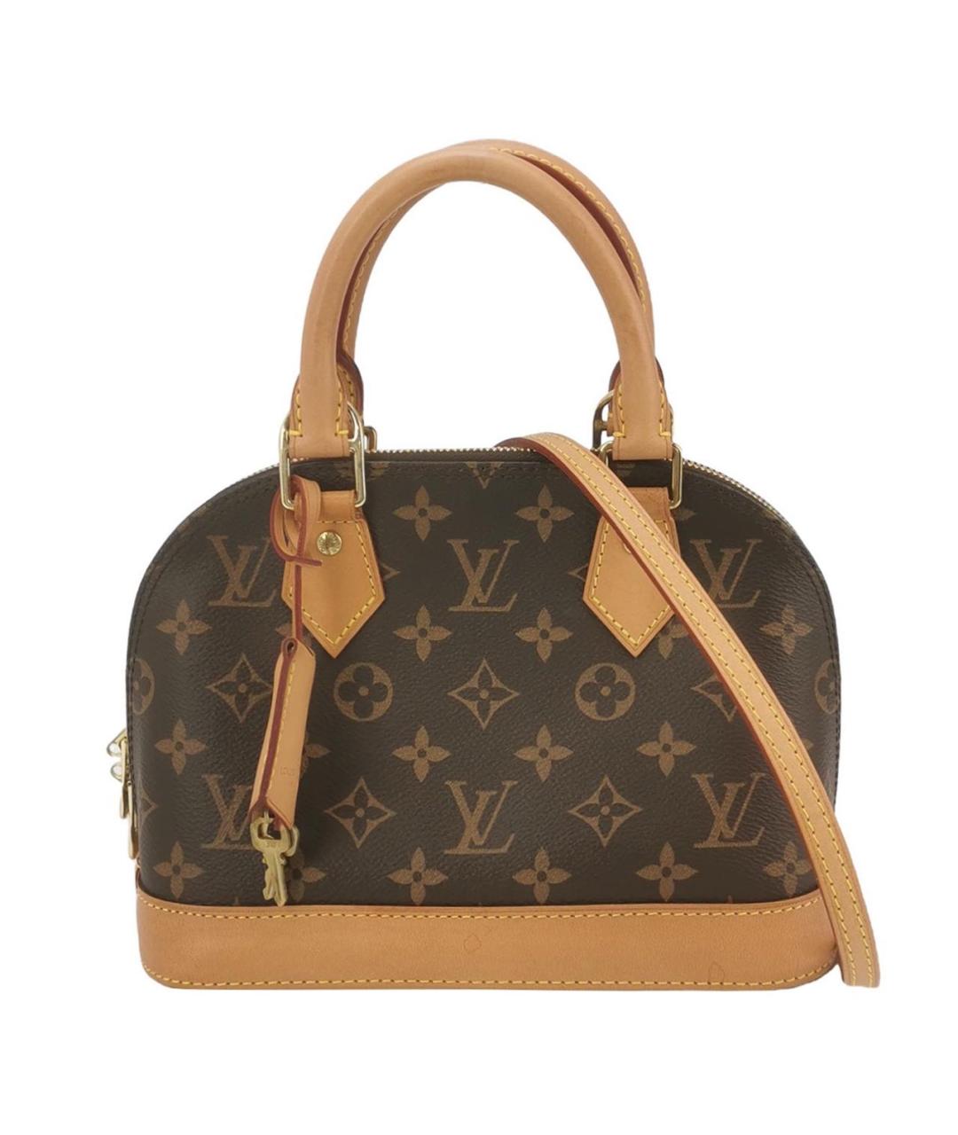 LOUIS VUITTON Коричневая кожаная сумка с короткими ручками, фото 1