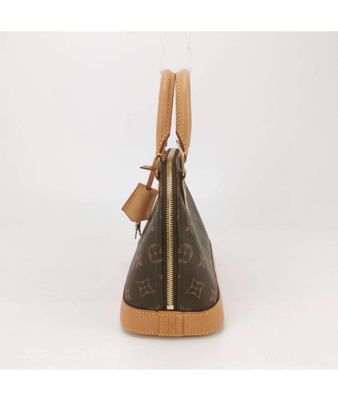 LOUIS VUITTON Коричневая кожаная сумка с короткими ручками, фото 2