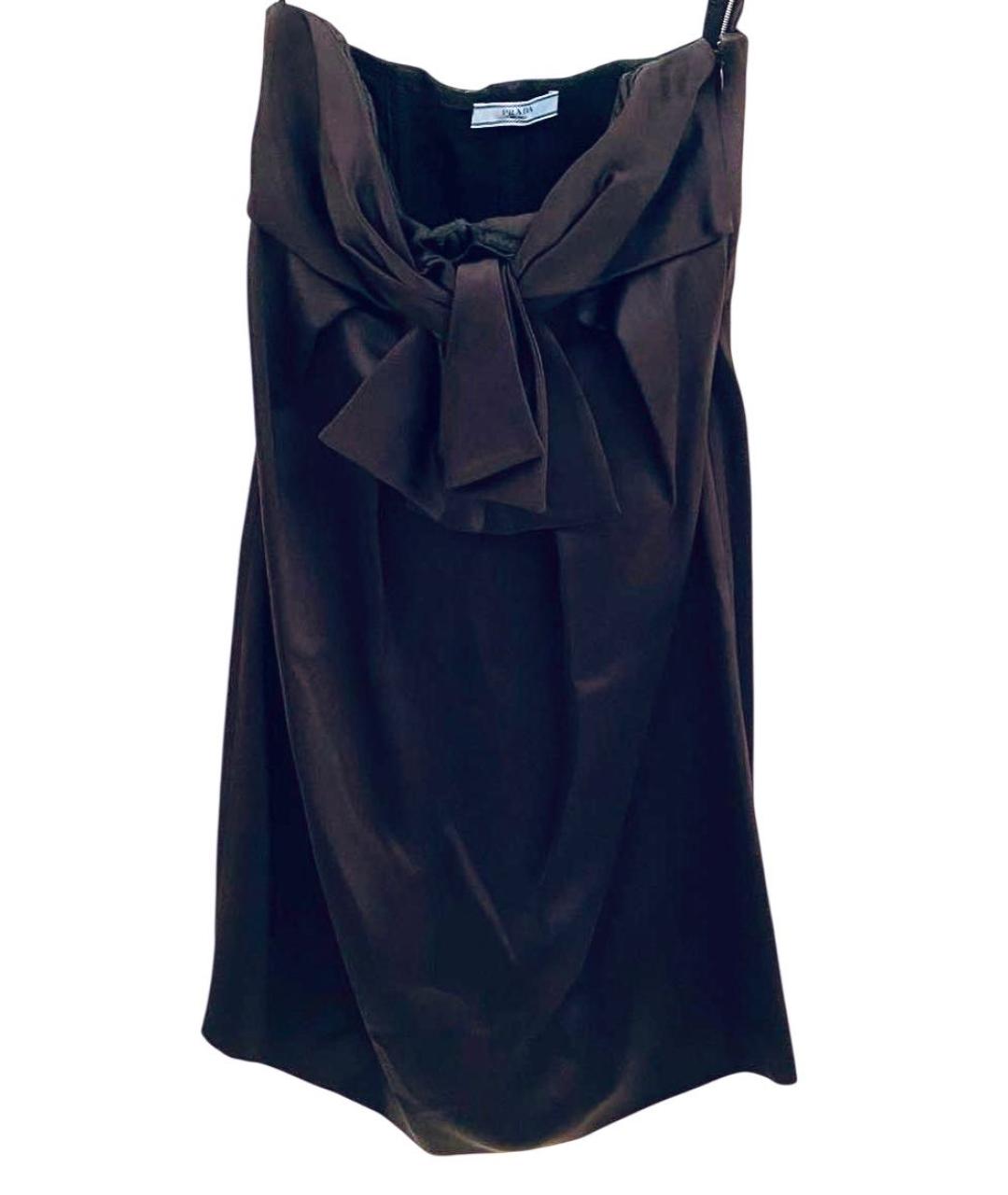 PRADA Черное шелковое вечернее платье, фото 1