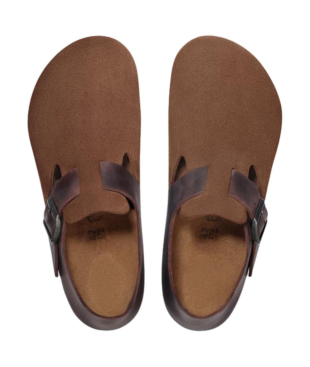 BIRKENSTOCK Коричневые замшевые сабо, фото 4