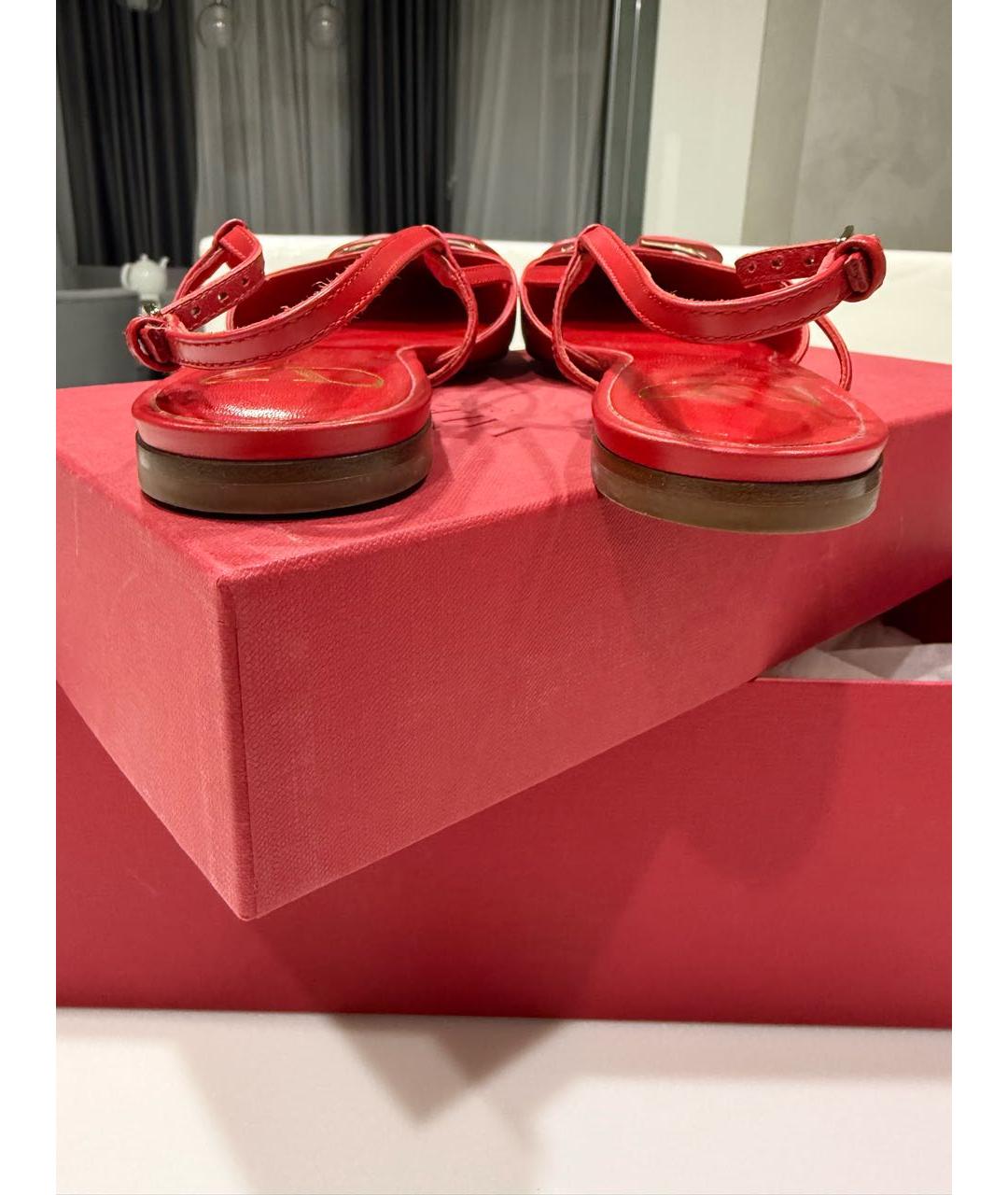 VALENTINO Красные кожаные туфли, фото 4