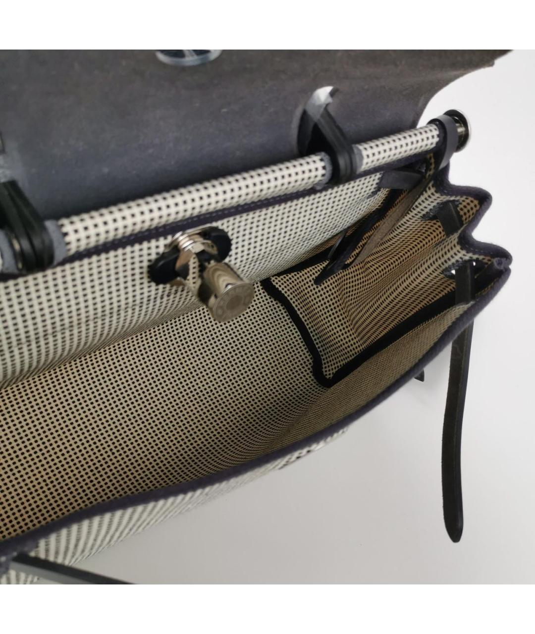 HERMES Серая тканевая сумка через плечо, фото 5