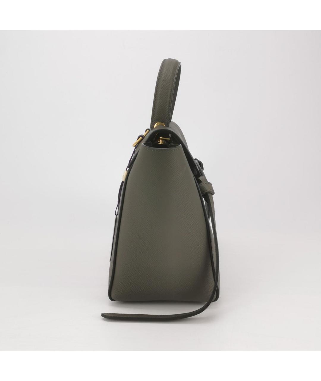 CELINE Антрацитовая кожаная сумка через плечо, фото 3