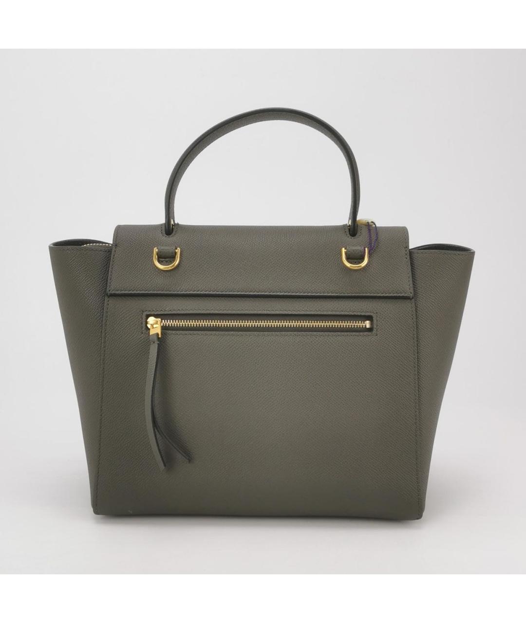 CELINE Антрацитовая кожаная сумка через плечо, фото 4