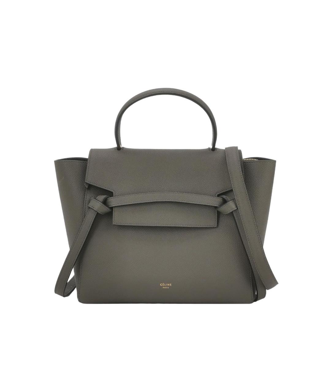 CELINE Антрацитовая кожаная сумка через плечо, фото 1