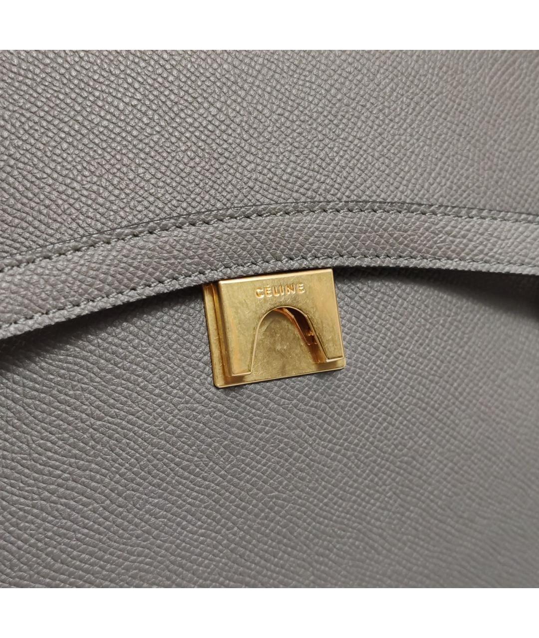 CELINE Антрацитовая кожаная сумка через плечо, фото 7