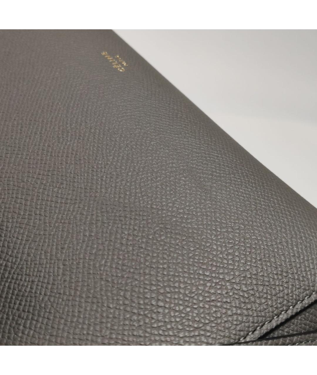 CELINE Антрацитовая кожаная сумка через плечо, фото 6