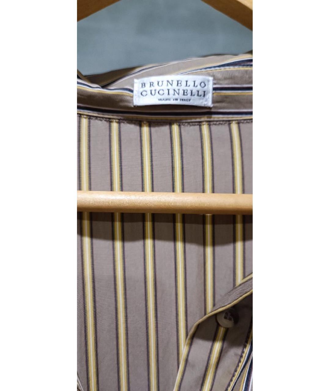 BRUNELLO CUCINELLI Коричневое хлопковое повседневное платье, фото 4