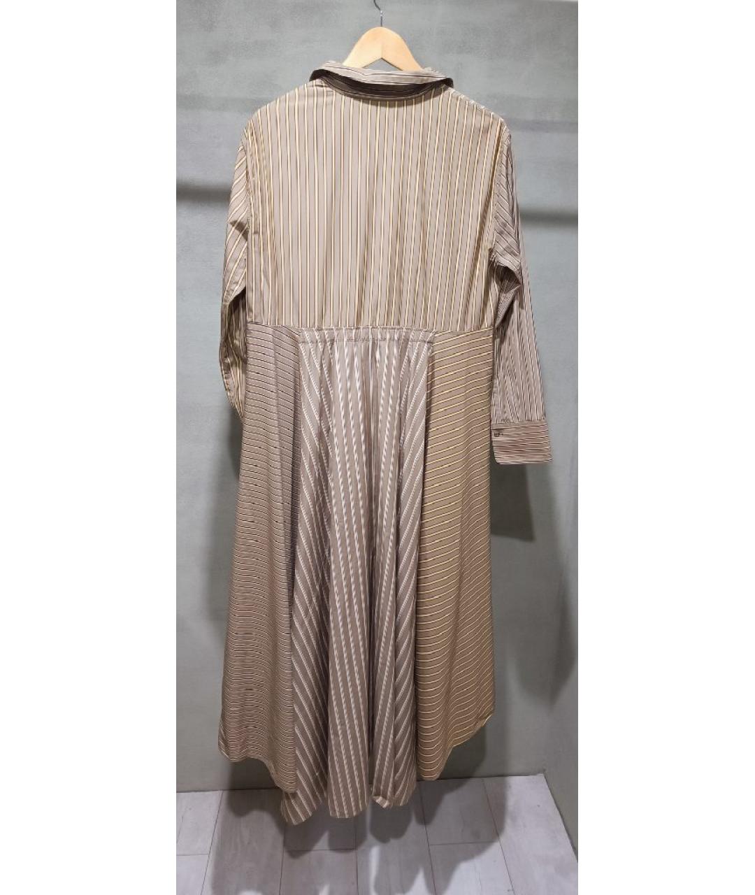 BRUNELLO CUCINELLI Коричневое хлопковое повседневное платье, фото 3