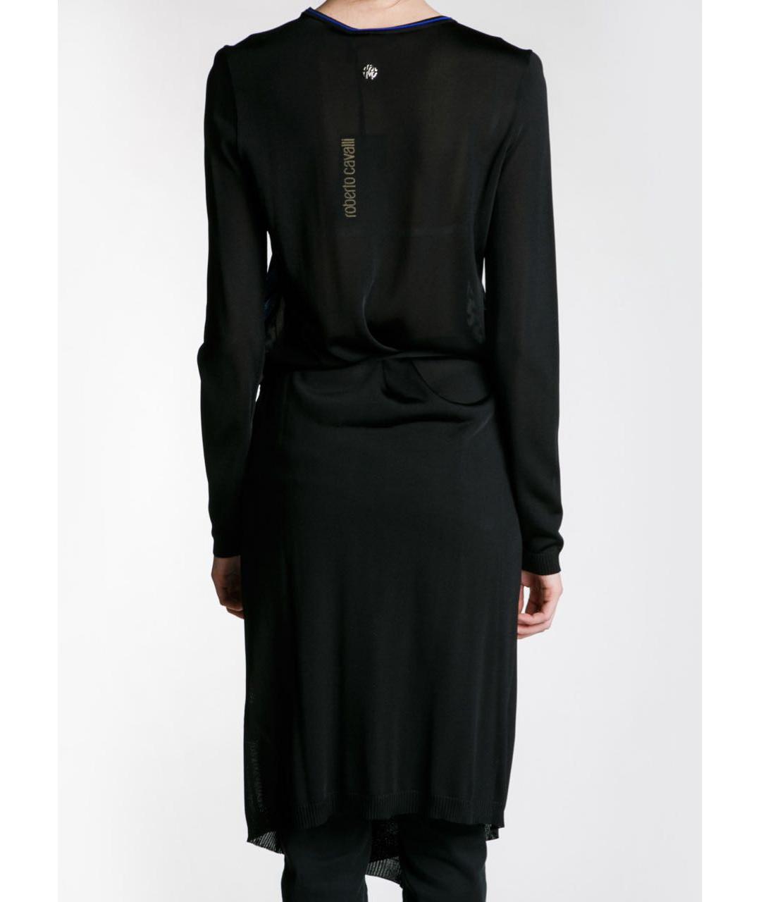 ROBERTO CAVALLI Черное шелковое платье, фото 4
