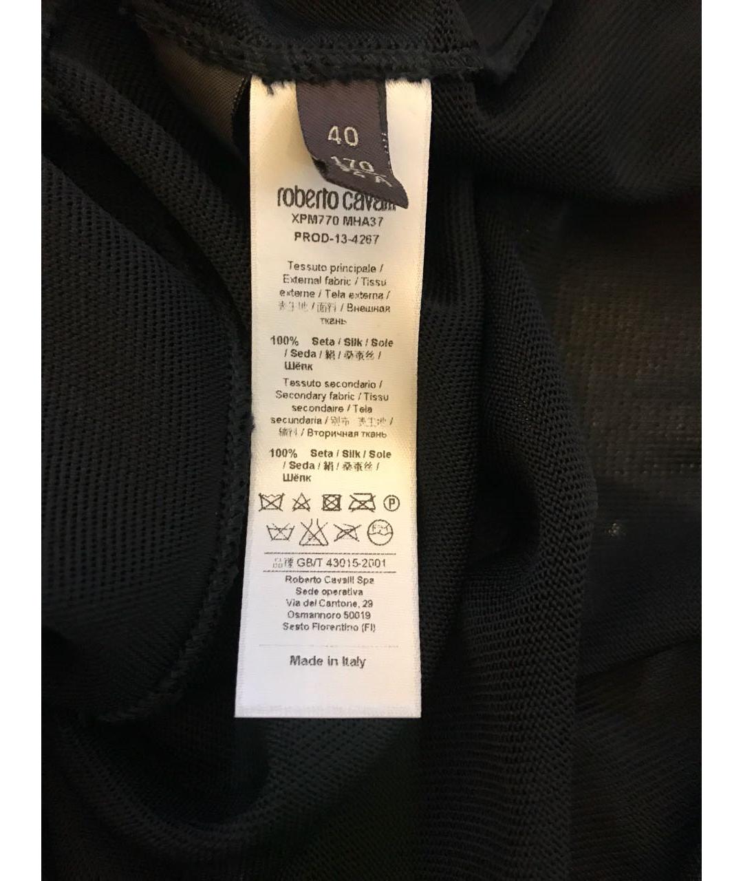 ROBERTO CAVALLI Черное шелковое платье, фото 8