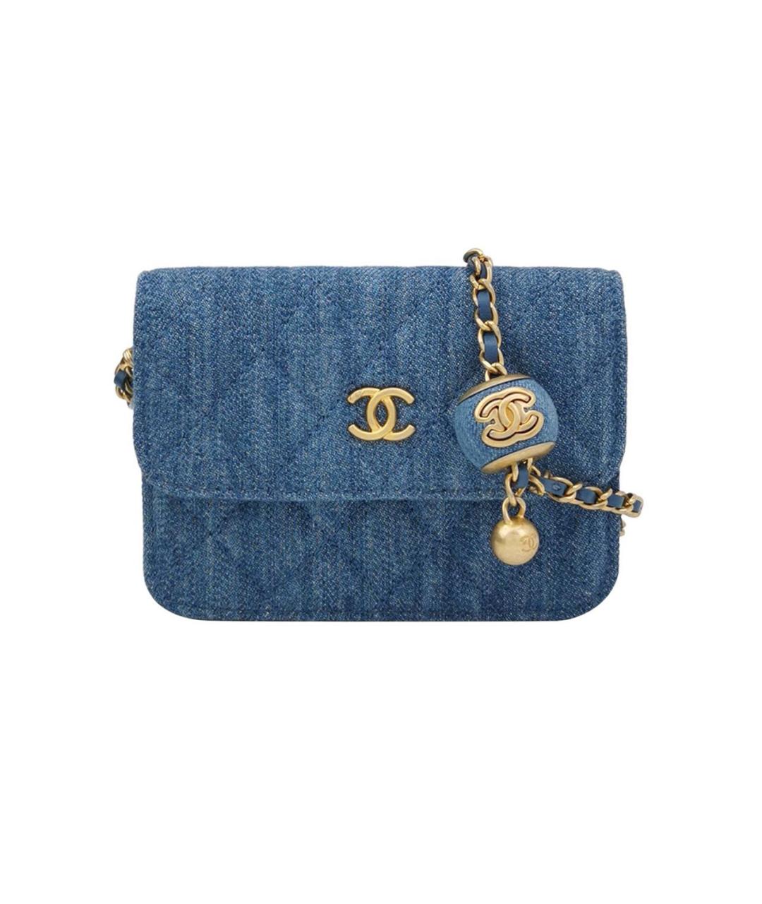 CHANEL Синяя тканевая сумка через плечо, фото 1