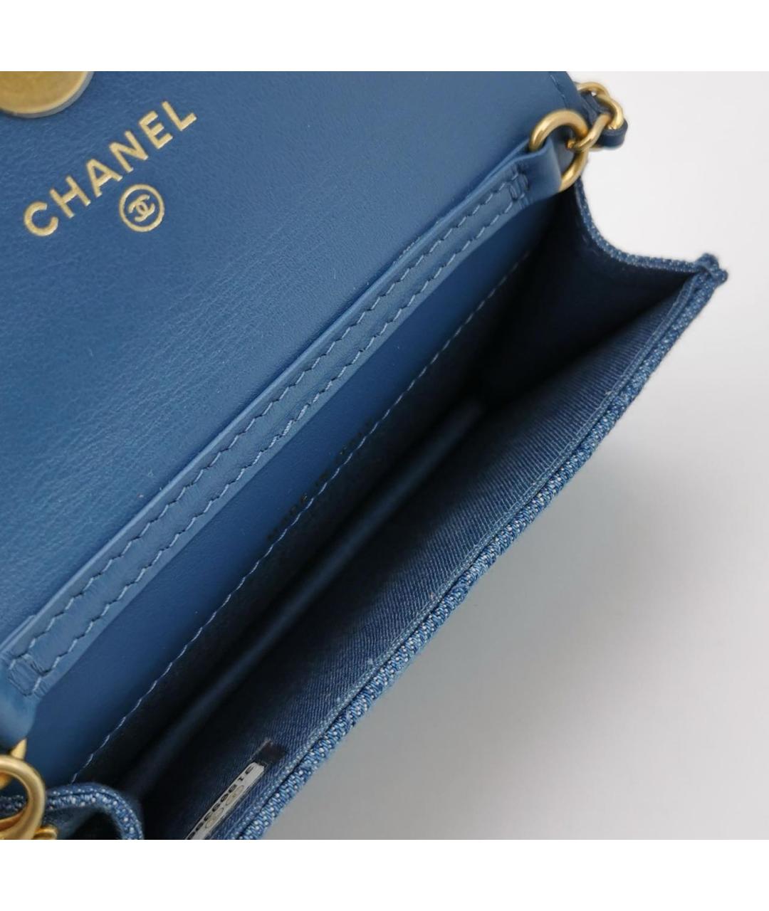 CHANEL Синяя тканевая сумка через плечо, фото 5