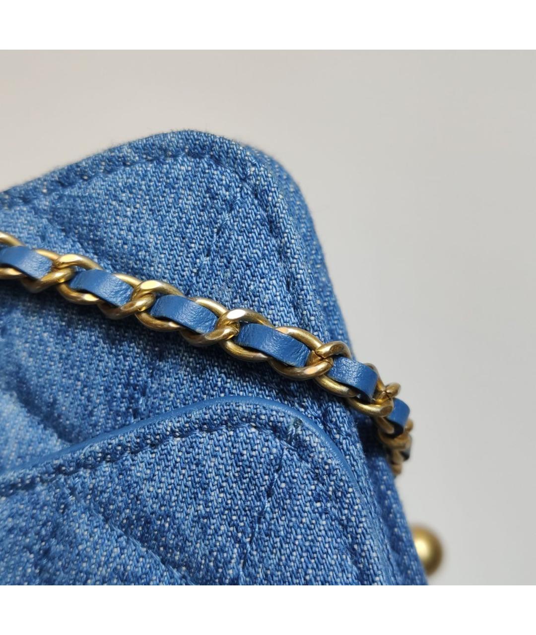 CHANEL Синяя тканевая сумка через плечо, фото 6