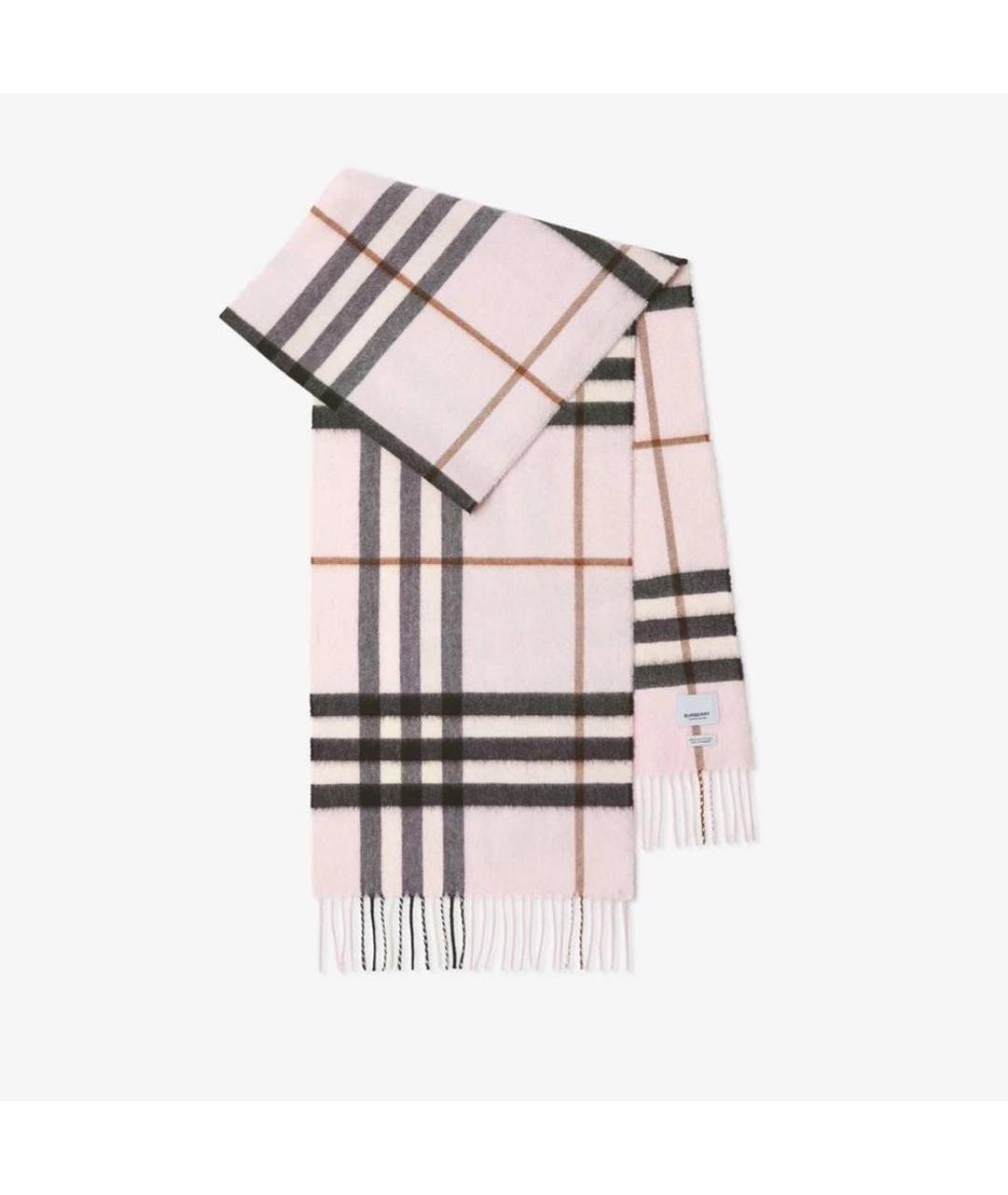 BURBERRY Розовый кашемировый шарф, фото 5