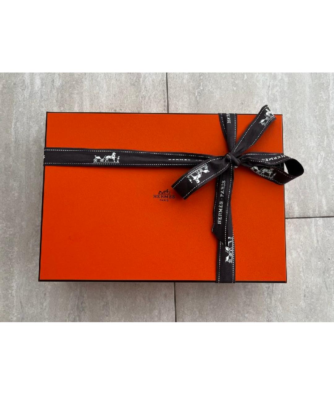 HERMES Черный кашемировый шарф, фото 4