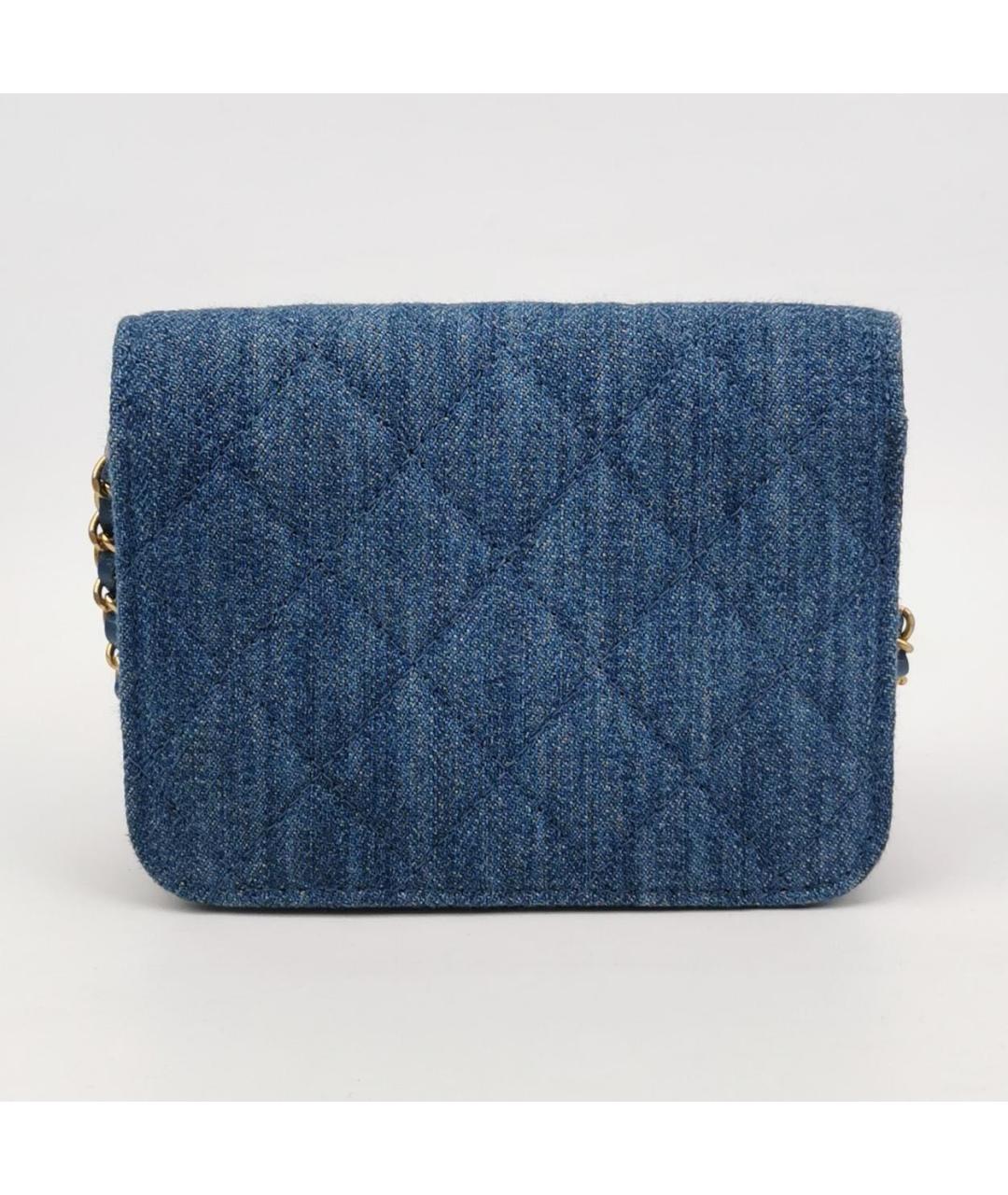 CHANEL Синяя деним сумка через плечо, фото 4