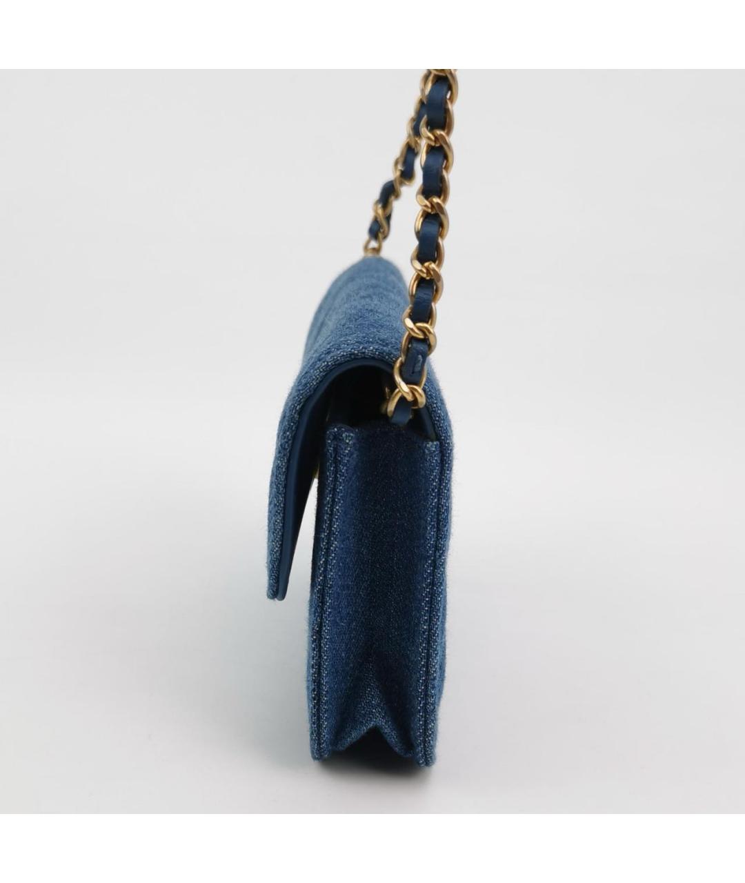 CHANEL Синяя деним сумка через плечо, фото 2