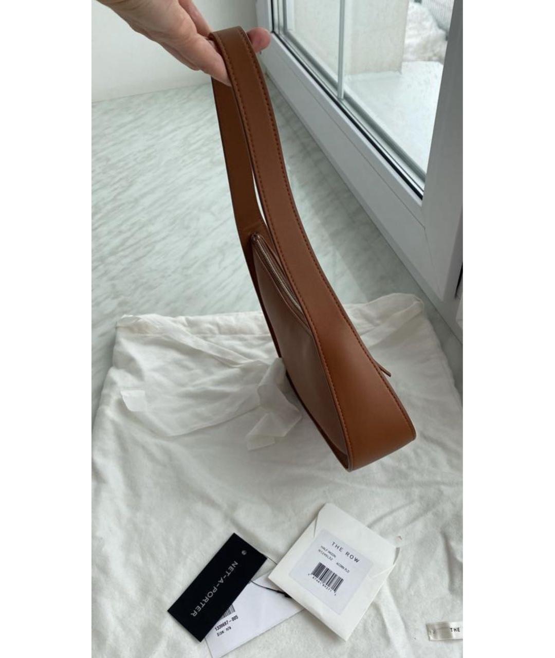 THE ROW Коричневая кожаная сумка с короткими ручками, фото 3