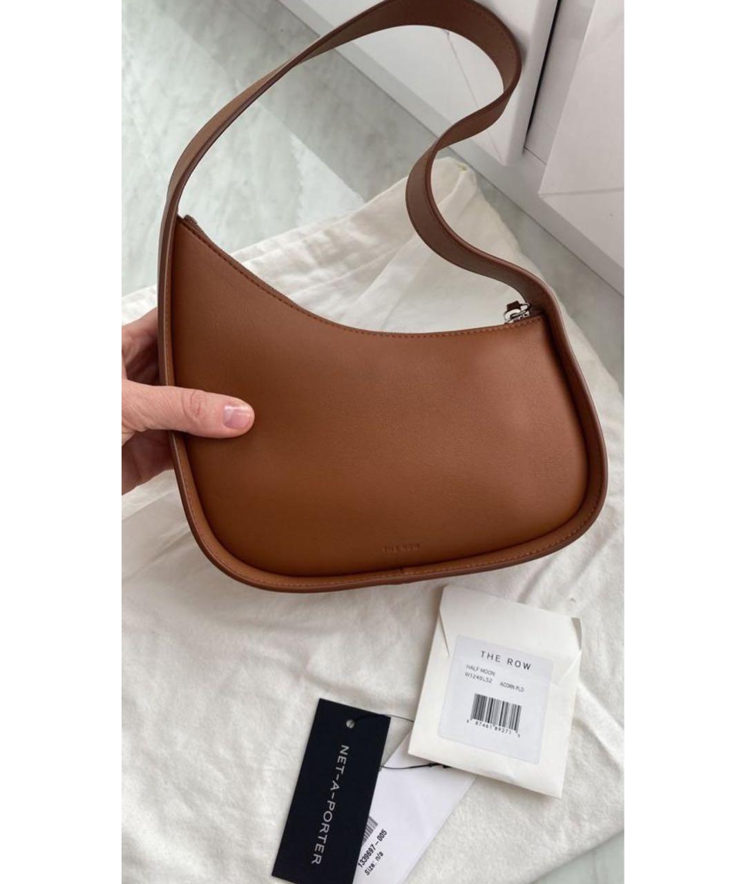 THE ROW Коричневая кожаная сумка с короткими ручками, фото 5