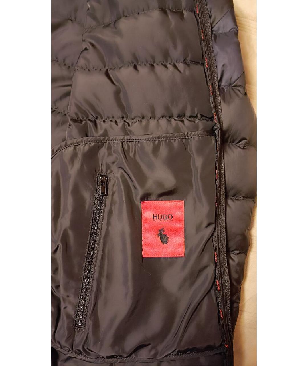 HUGO Черный полиэстеровый пуховик, фото 5