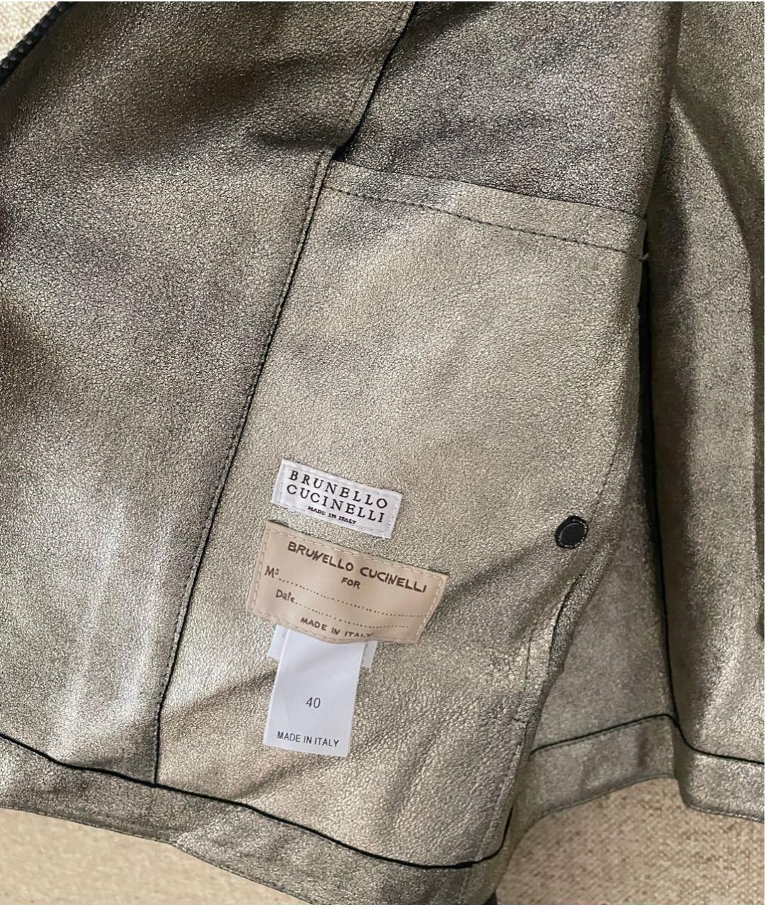 BRUNELLO CUCINELLI Черная кожаная куртка, фото 4