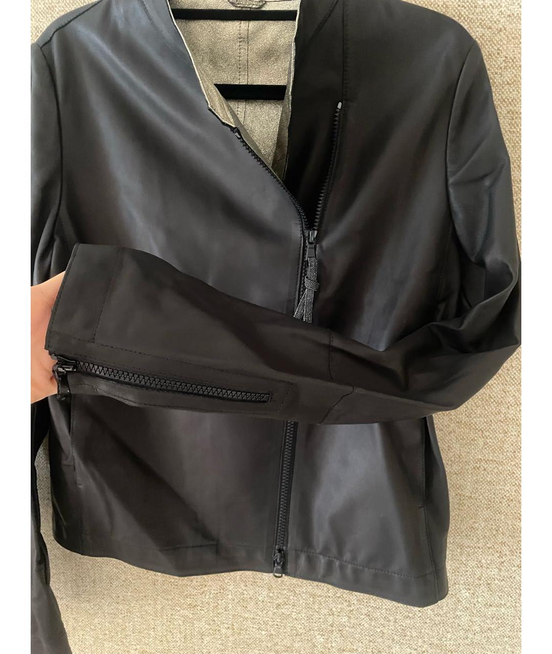 BRUNELLO CUCINELLI Черная кожаная куртка, фото 5