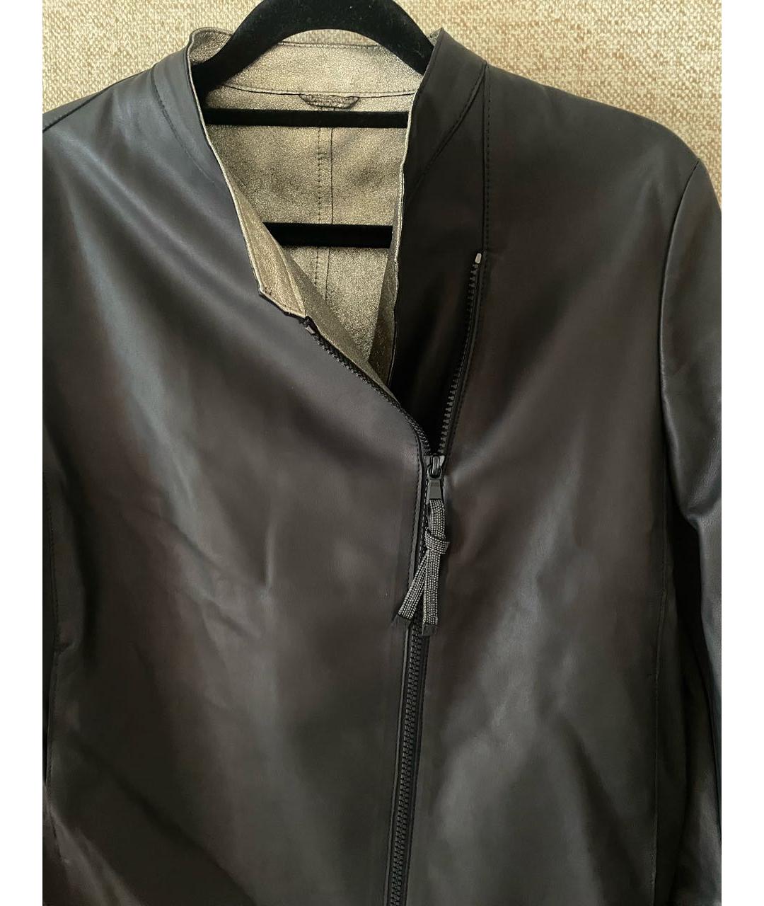 BRUNELLO CUCINELLI Черная кожаная куртка, фото 3