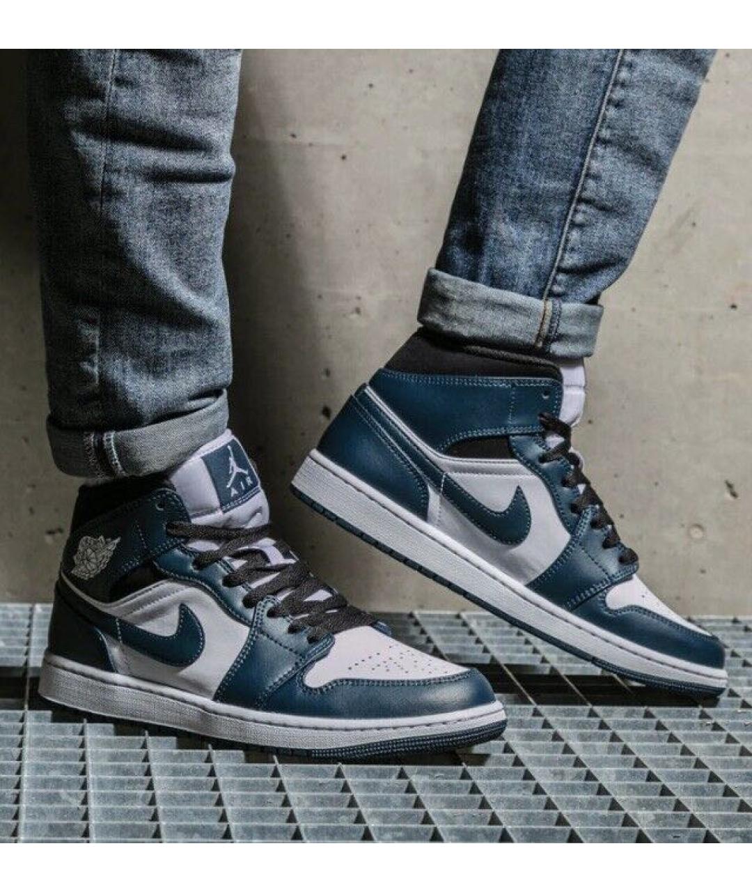 JORDAN Белые кожаные высокие кроссовки / кеды, фото 2