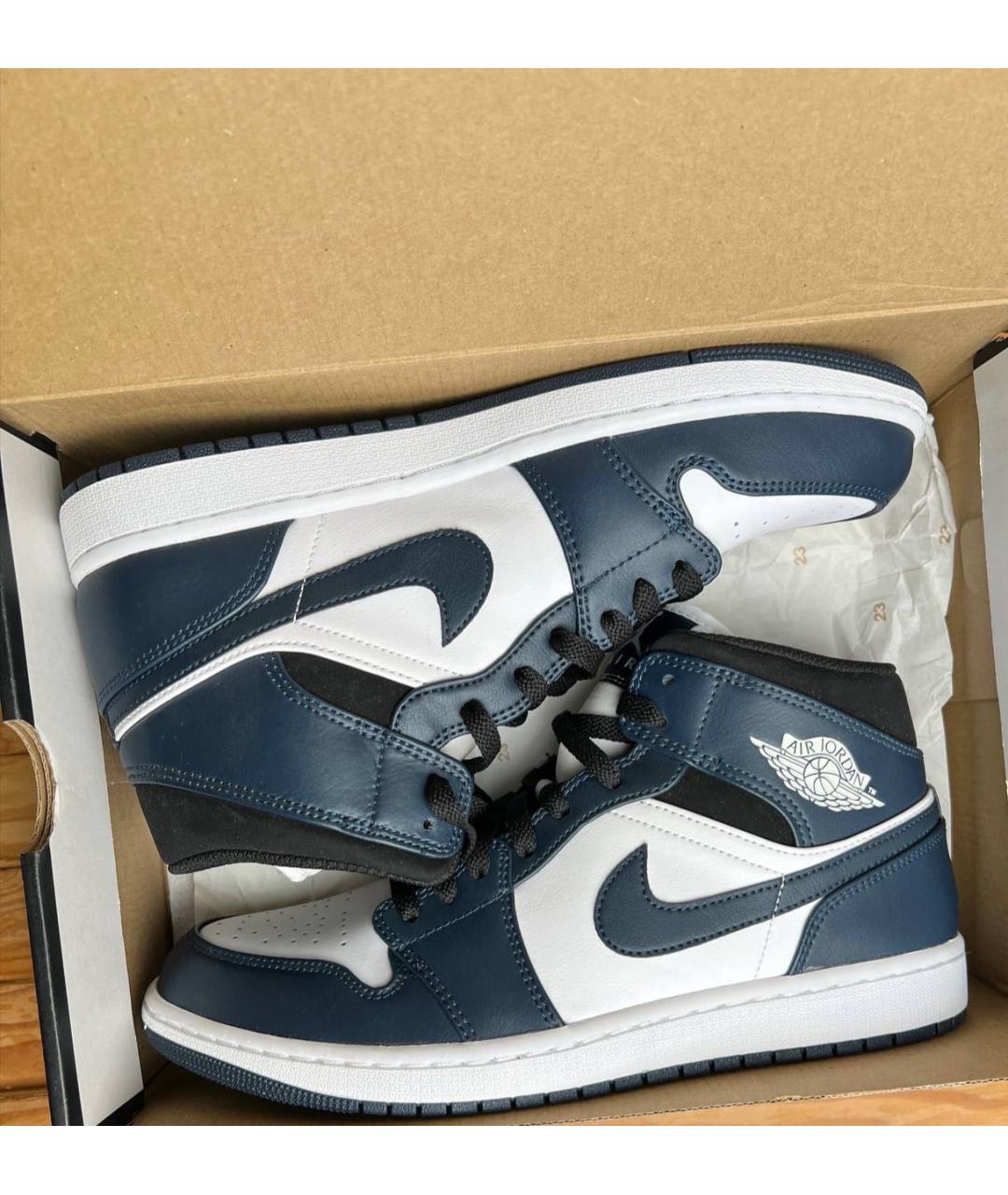 JORDAN Белые кожаные высокие кроссовки / кеды, фото 7