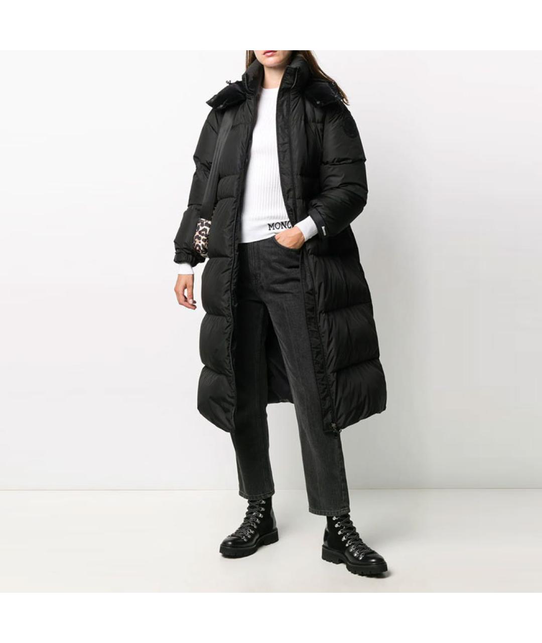 MONCLER Черный полиамидовый пуховик, фото 3