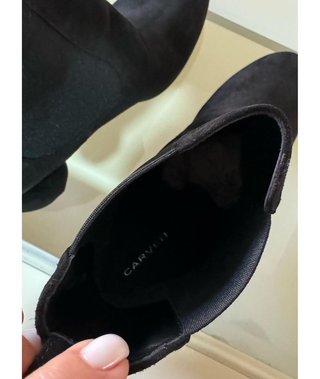 Carven Черные замшевые ботильоны, фото 7