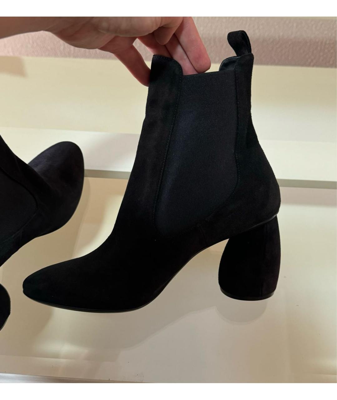 Carven Черные замшевые ботильоны, фото 6