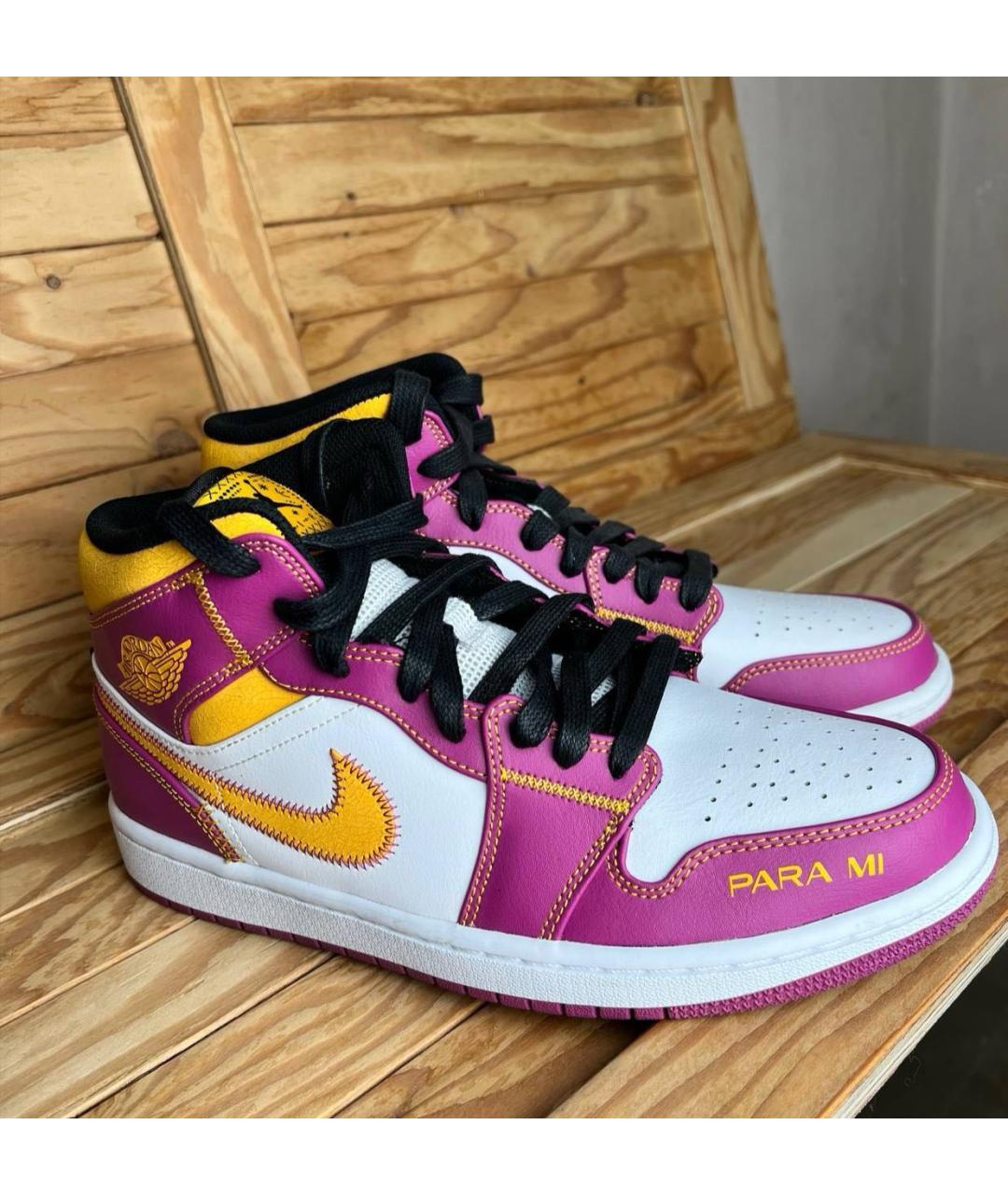 JORDAN Мульти кожаные высокие кроссовки / кеды, фото 5