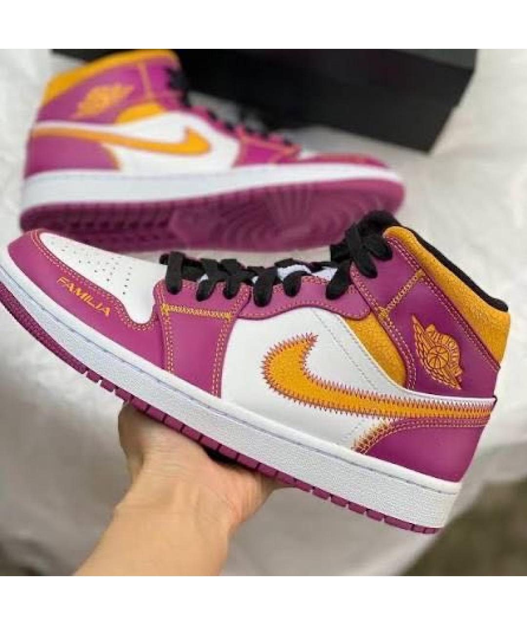 JORDAN Мульти кожаные высокие кроссовки / кеды, фото 4