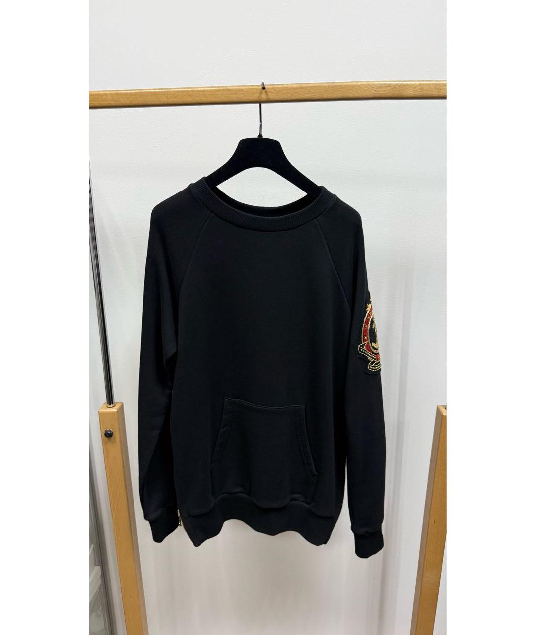 BALMAIN Черный хлопковый джемпер / свитер, фото 2